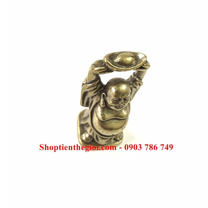 Tượng Đồng Phật Di Lạc Nâng Đỉnh Vàng - SP005317